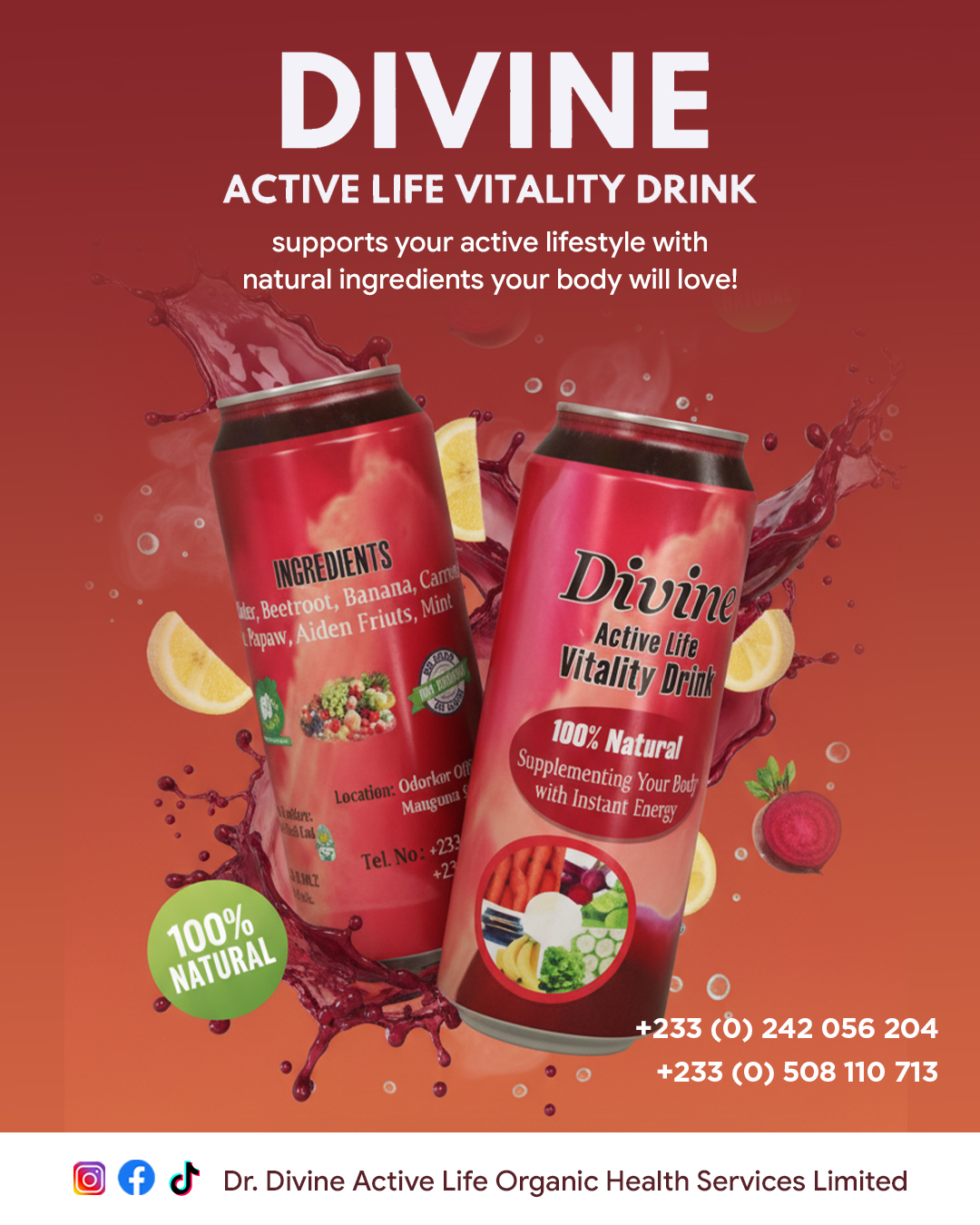 Divine Active Life vitality drink